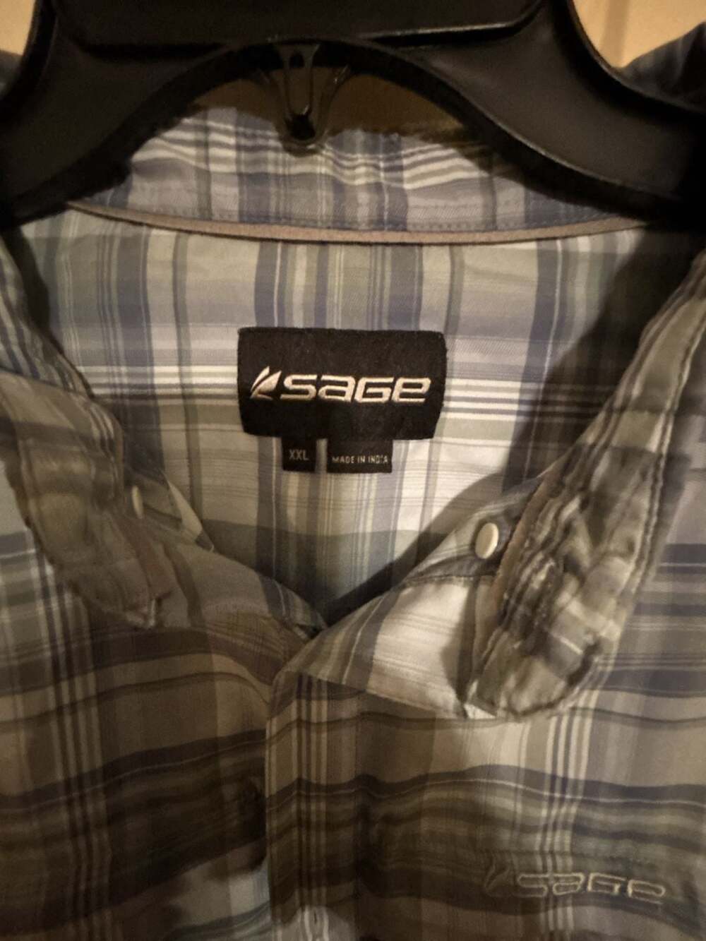 Sage Fly Fishing Men's Plaid Vented Lightweight Long Sleeve Performance Button D